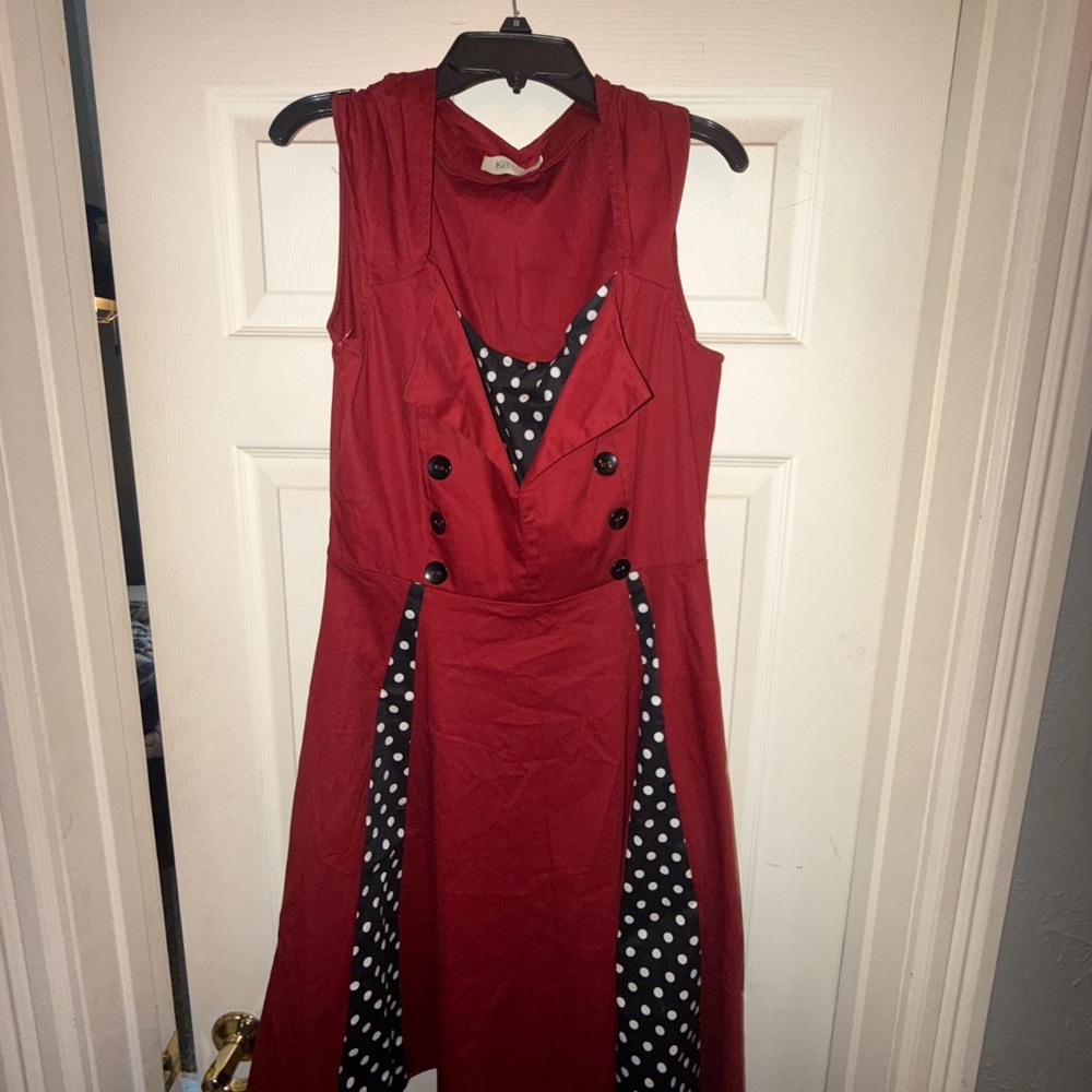 1950’s Pinup Style Red Polka Dot Women's Dress Size Large